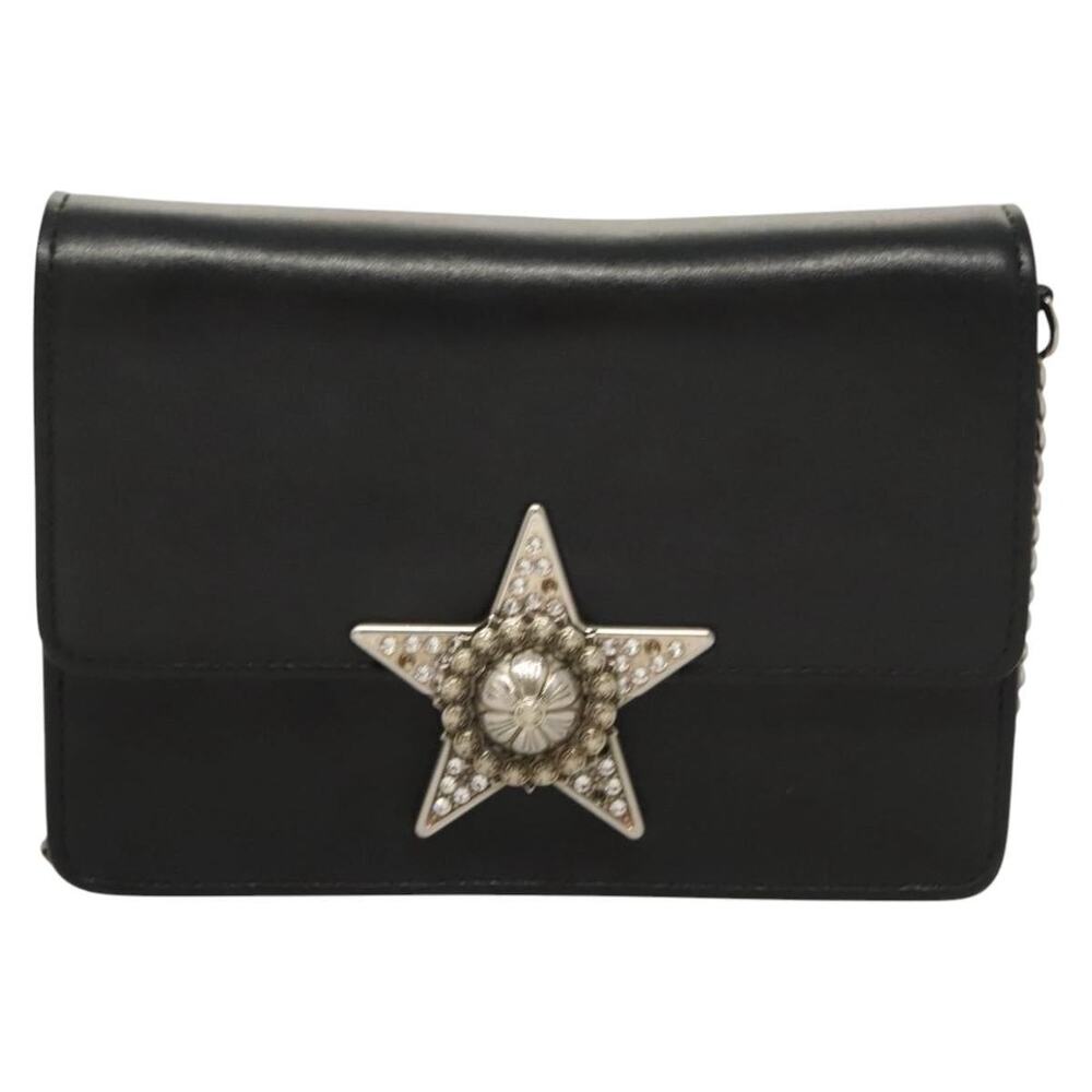 Miu Miu Leather Chain Shoulder Bag Black